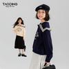 Girls' French Sailor Collar Sweatshirt