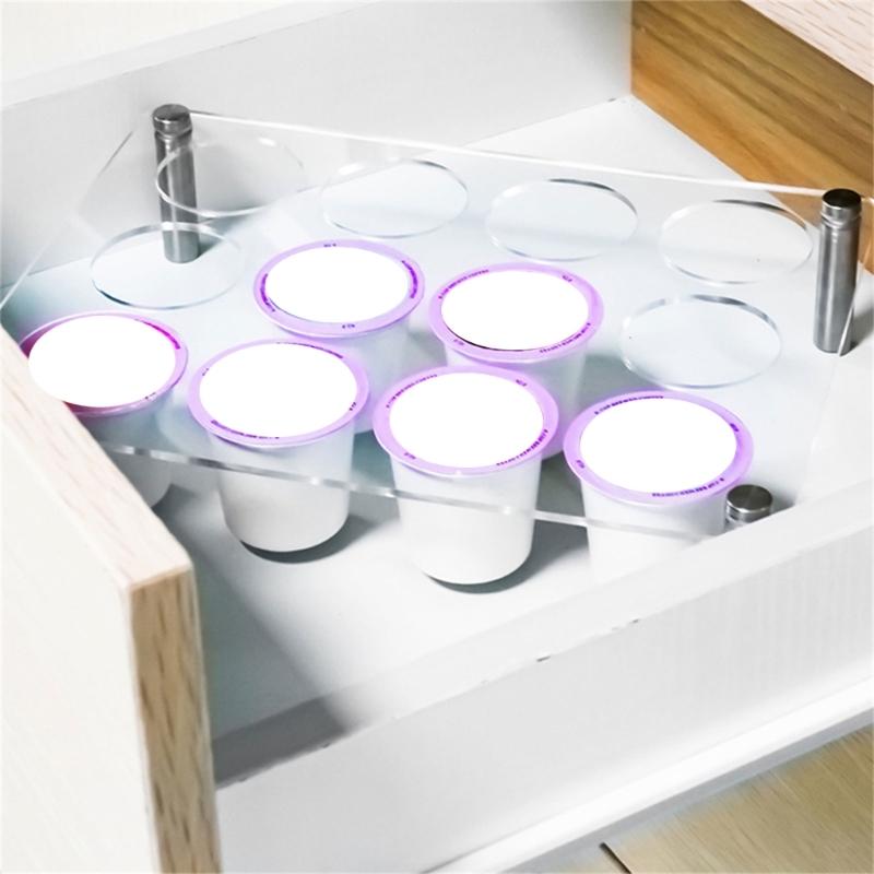 Multifuntional Coffee Display Rack Clear Coffee Pods Holder Easy to Clean Acrylic Coffee Pods Display Stand for Cabinet