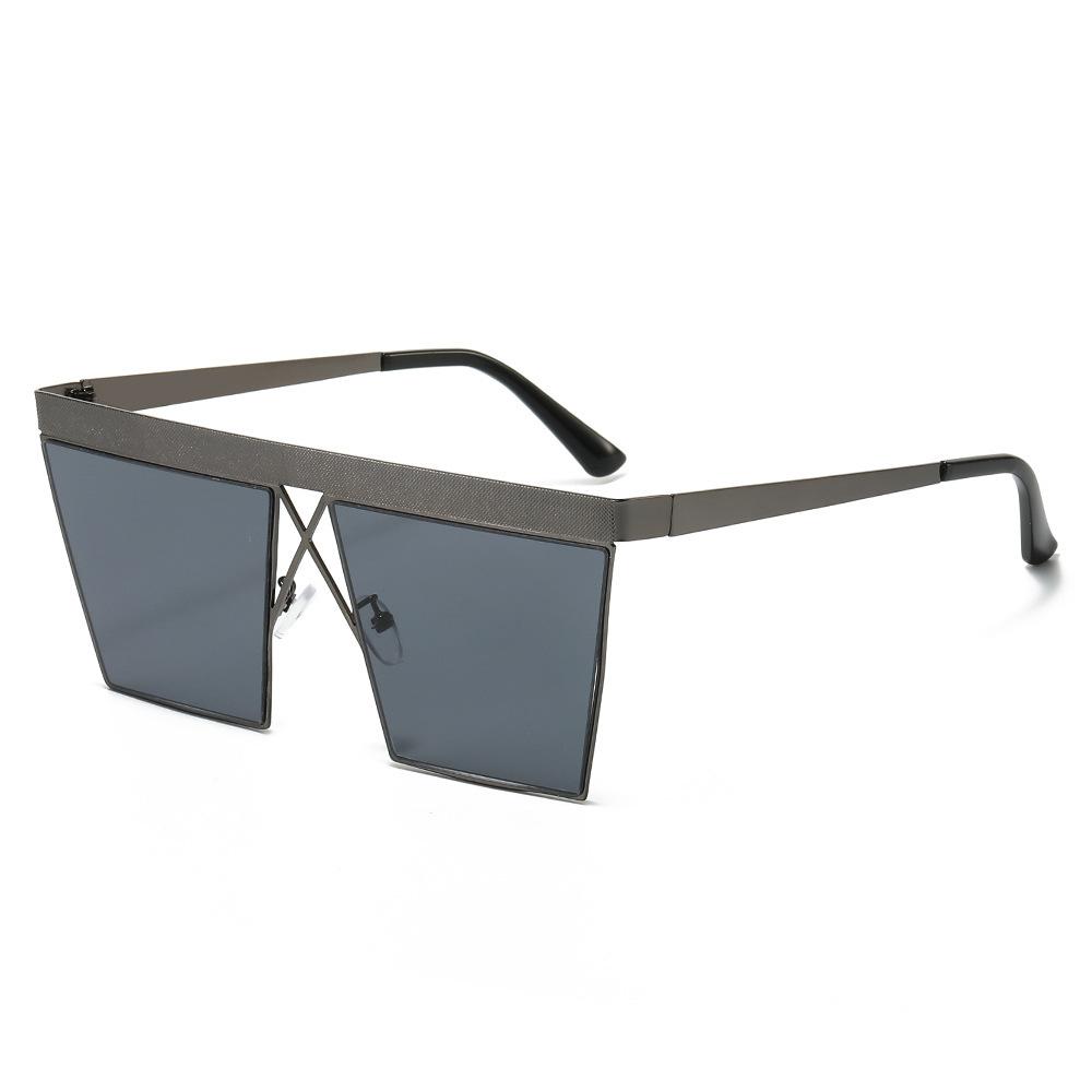 Luxury Oversized One-piece Rice Nail Gradient Sunglasses Women UV400 Retro Contrasting Color Fashion