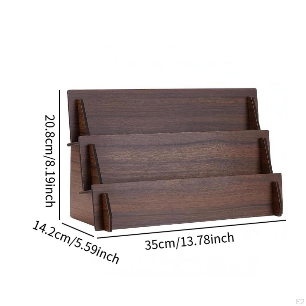 Card Holder Organizer, Stand, Display with Multiple Compartments, Wooden, Practical,