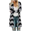 Women's Open Front Leopard Cardigan Pockets Long Sleeve Lightweight Sweater Coat