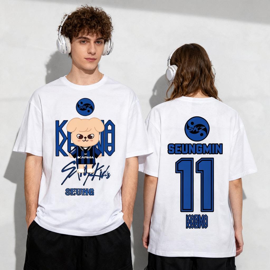 Summer KPOP KARMA HYUNJIN Cartoon Men's T-shirt Short Sleeve O-neck Casual Tshirts Clothes Women Fashion Clothing Daily Tees Top