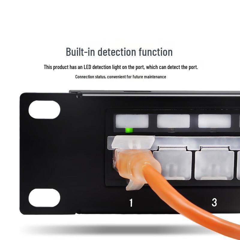Fengyingzi Cat6A 24-Port 1U LED Indicator Patch Panel