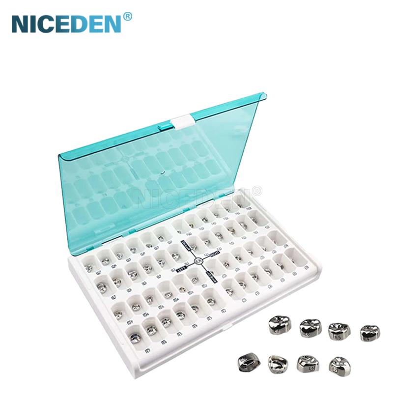 

48 шт./кор. детские зубные коронки, предварительно отформованные металлические коронки из нержавеющей стали, временные коронки, стоматологические ортодонтические материалы, терапевтические инструменты