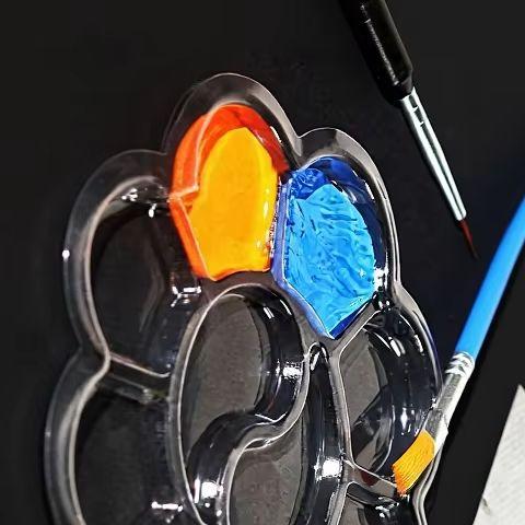 20pcs Disposable Gouache Oil Painting Palette Washable Watercolor Paint Palette Plum Blossom Shape Painting Art Palette