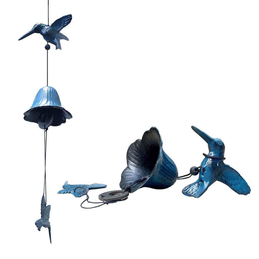 Hwagui Iron Wind Little Hanging Perfect for Room and Braziers 2-Piece Chime, Bells, Green, Year-End Gifts, Dividers,
