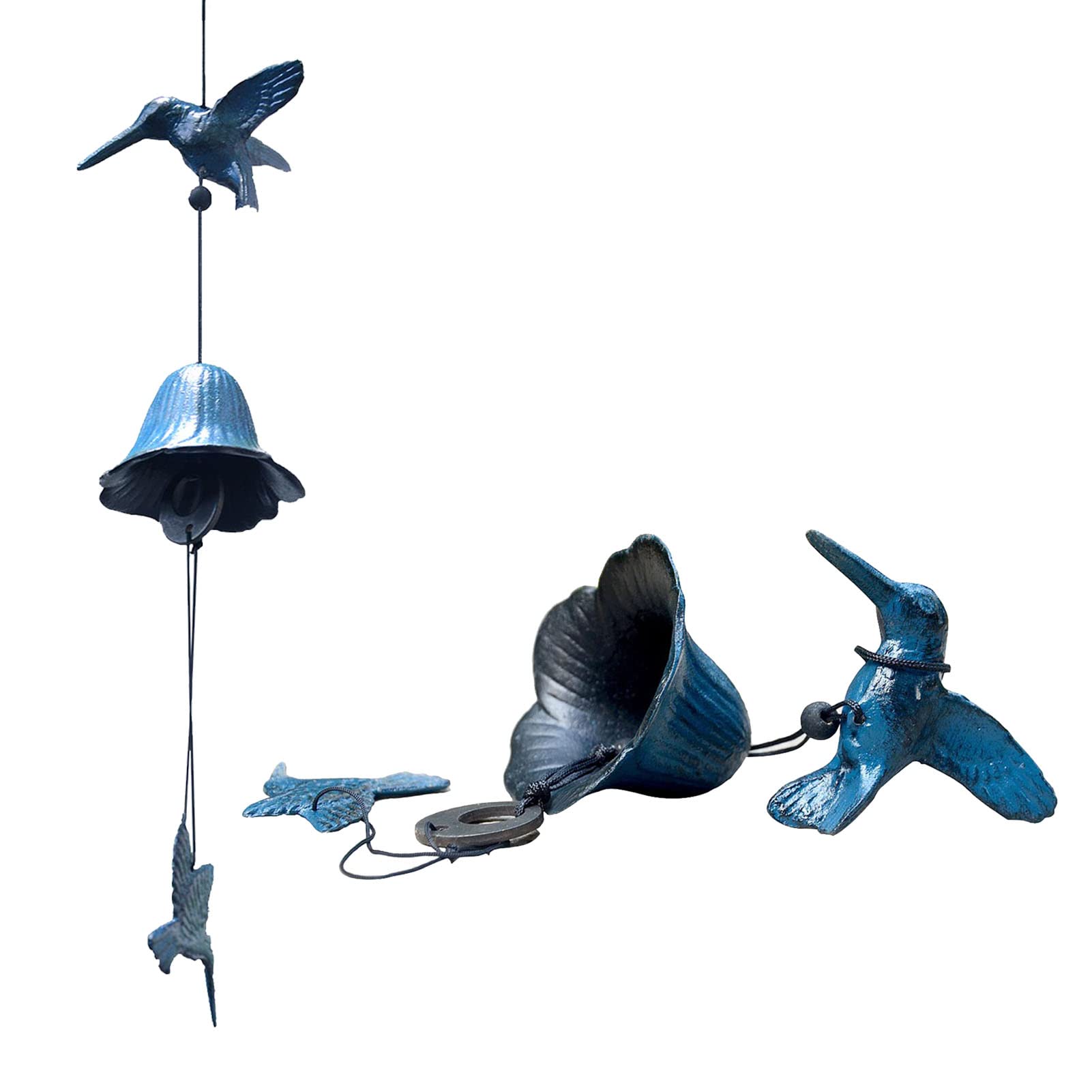 

Hwagui 2-Piece Iron Wind Chime, Little Hanging Bells, Green, Perfect for Year-End Gifts, Room Dividers, and Braziers