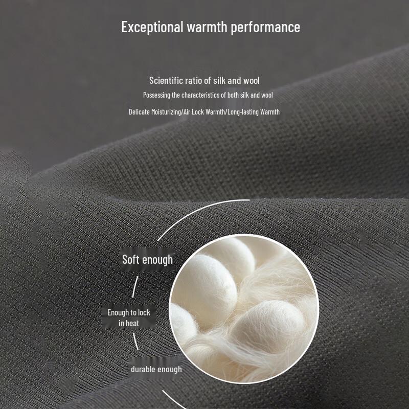 ROMON Men's Fleece-Lined Wool & Silk Blend Long Sleeve Warm Shirt