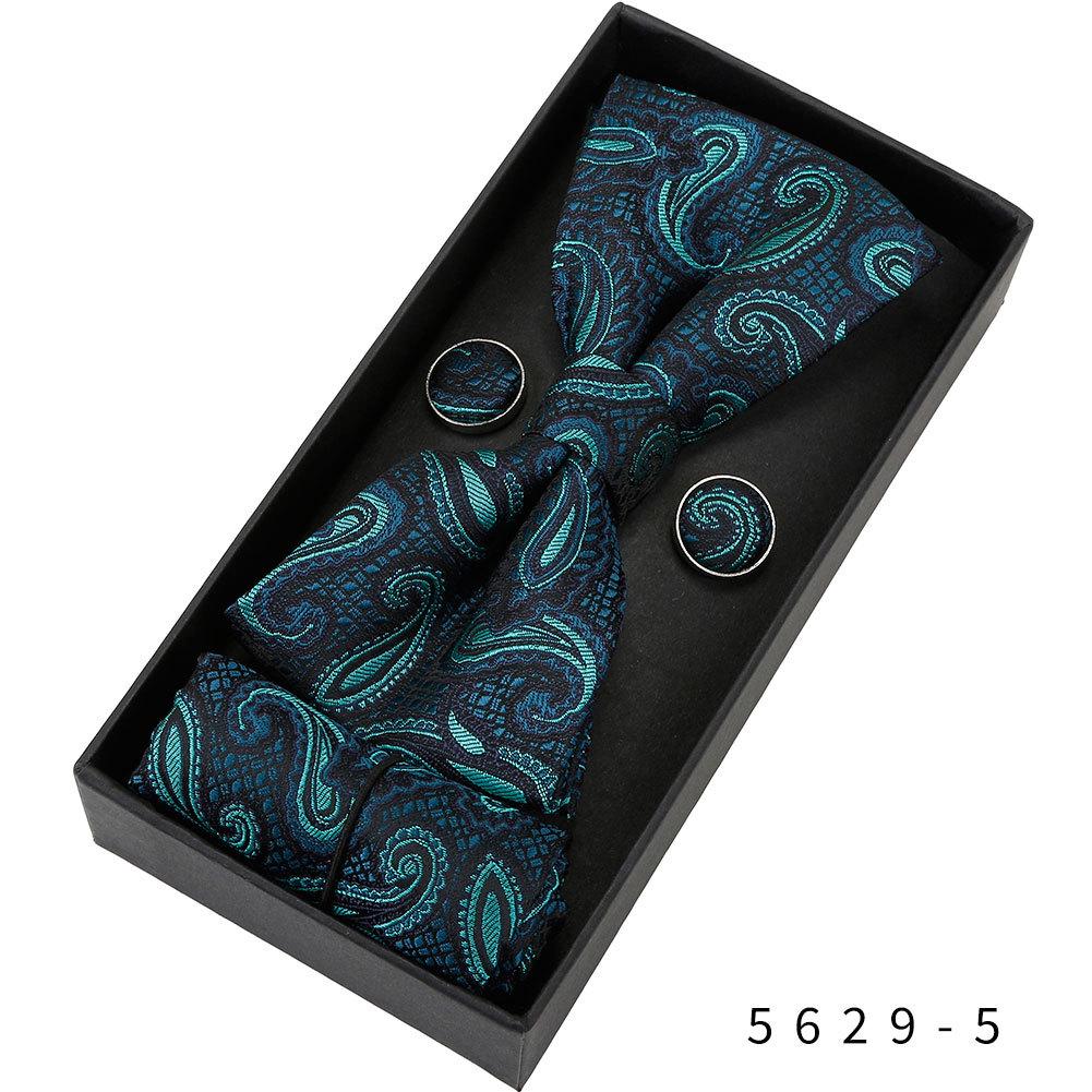 Men's Formal & Casual Bow Tie, Cufflinks, and Pocket Square Set - Korean Style for Weddings & Events