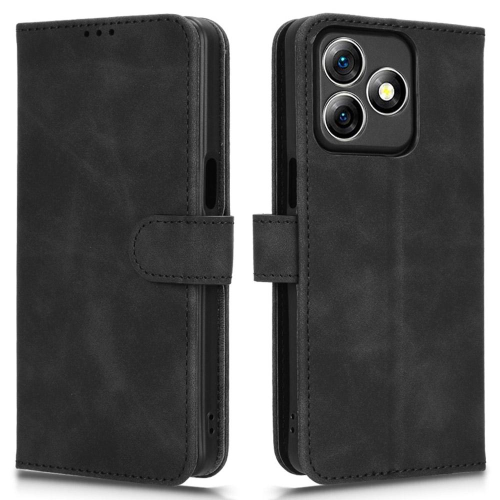 

For Ulefone Note 18 Ultra Phone Case Skin-Touch Leather Wallet Support Stand Cover Black