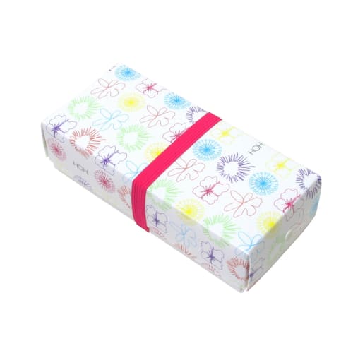 Hosho Foldable Flat Lunch Box R 620cc Flower "Reusable" 014-R-FL
