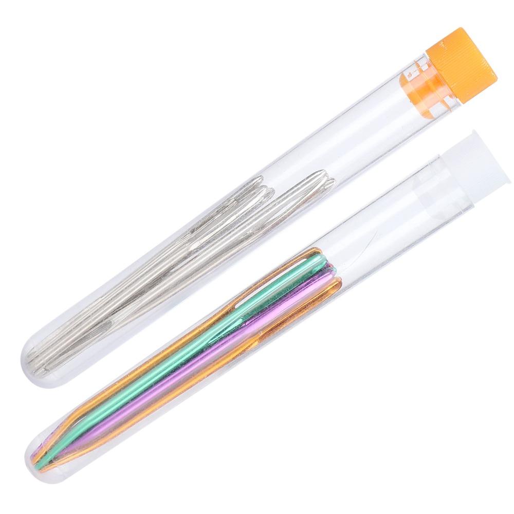 17pcs Aluminum Yarn Needles Storage Box Weaving Needles Durable Darning Needles  For Sewing Supplies