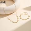EFFIE QUEEN Edelstahl Blume Anhänger Halsketten Vintage 18K Gold Plated Täglicher Blume Charm Choker Schmuck Dekoration STKN25