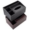 Hotel Multifunctional Leather Tissue & Remote Organizer
