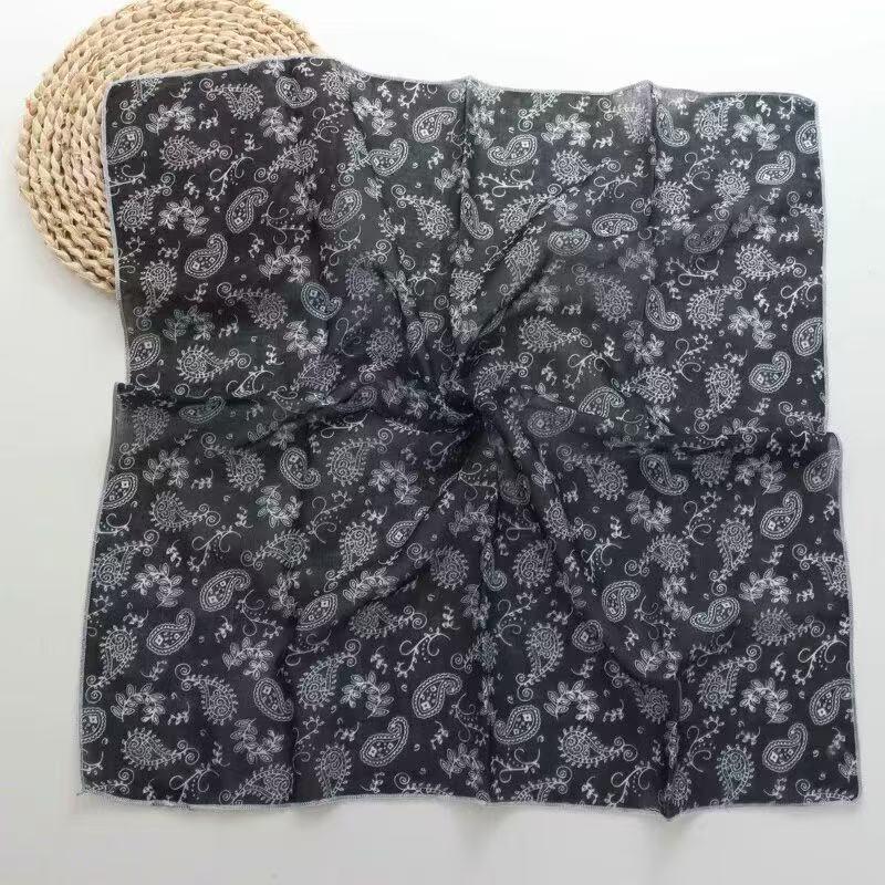 Women's Ethnic Style Leopard Print Scarf - Cotton Linen Silk Blend, Cashew Print, Autumn Accessory