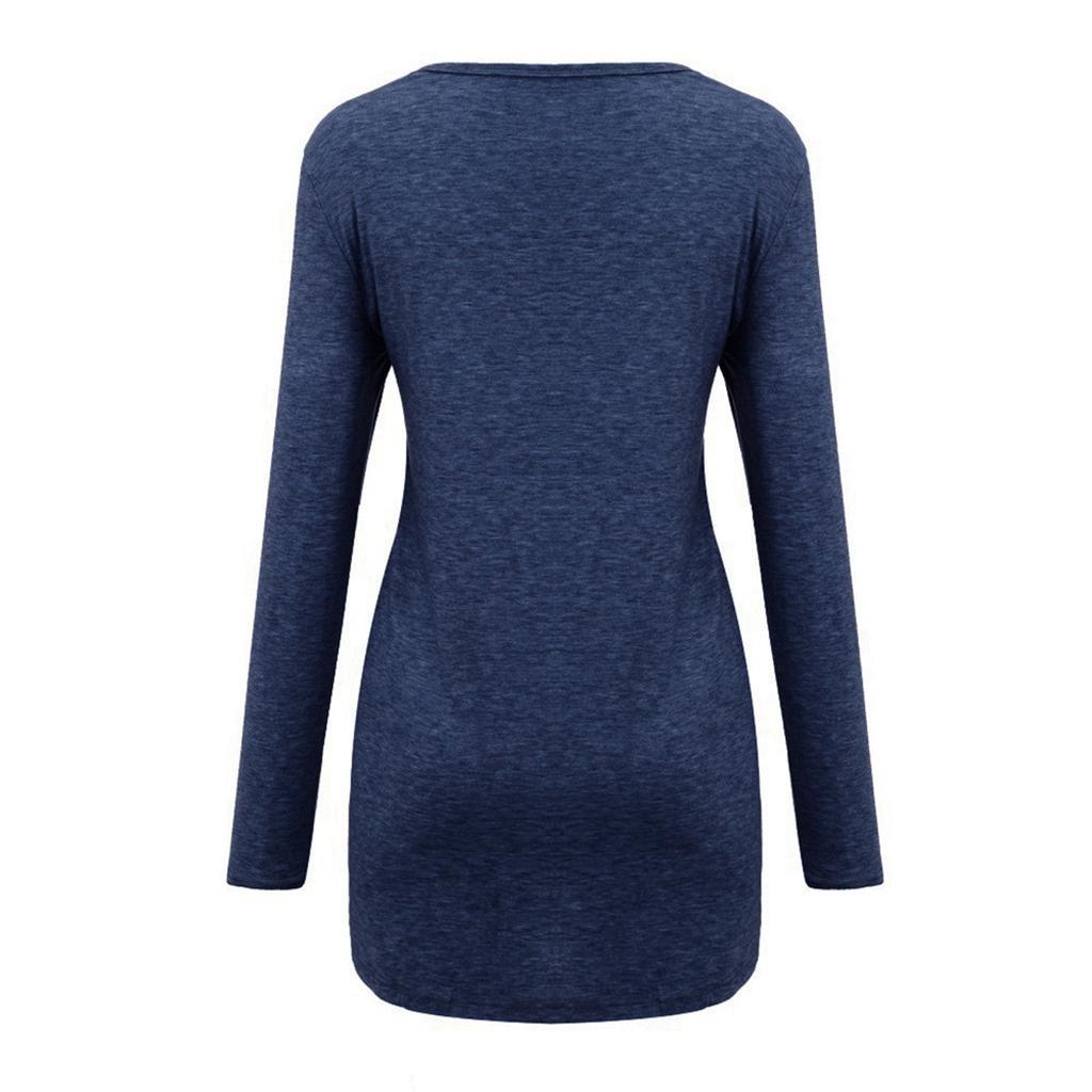 Women Fashion Loose Long Sleeve Casual T-Shirt Blouse Tops