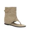 Korean Belt Buckle Sleeve Toe Flip-flops Shoes 2025 Spring and Summer New Casual Flat-bottomed Short Trousers Cool Boots Women