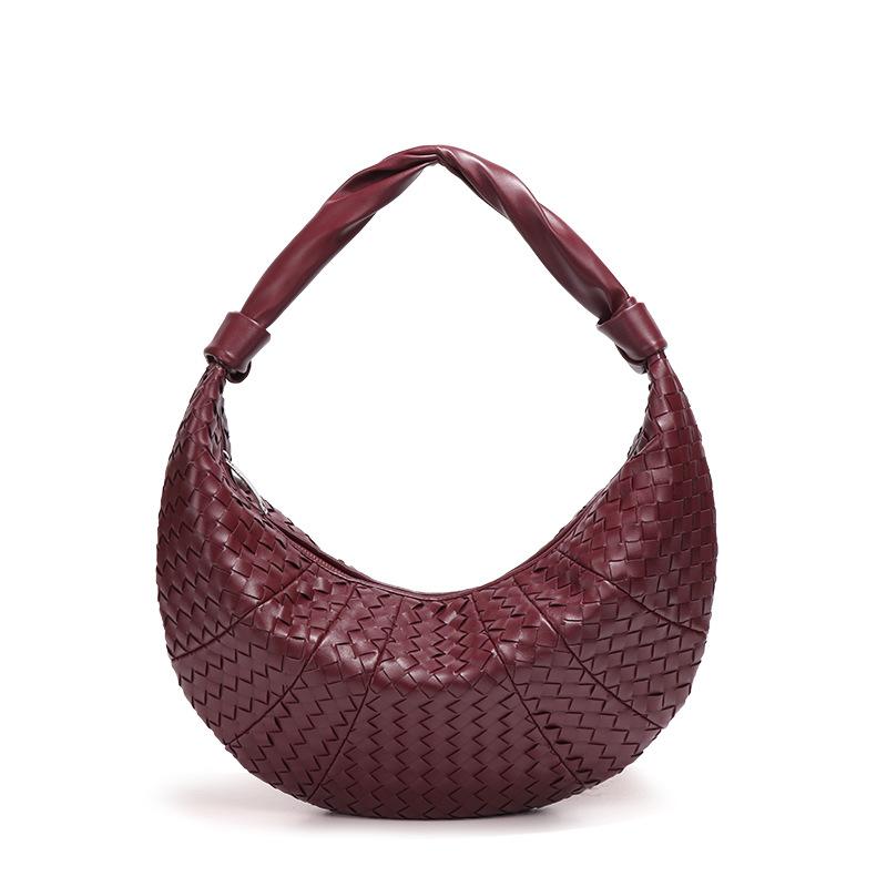 Woven Crescent-shaped Bag, Fashionable Hand-held Retro Dumpling Bag, Niche Single-shoulder Armpit Bag