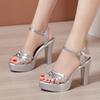 10cm Small Size 32-43 Block High Heels Sandals Summer Woman Wedding Shoes 2024 Thick Platform Sandals Women Soft Leather Sandal
