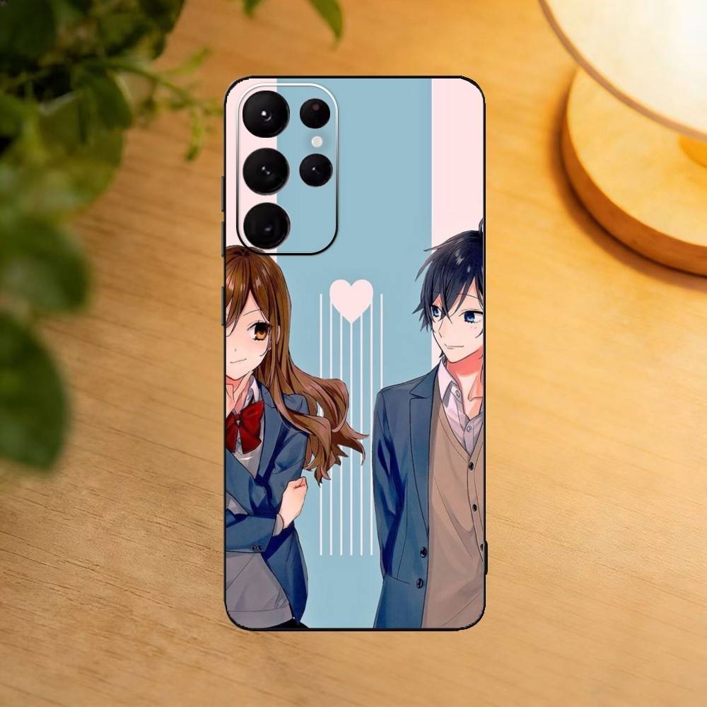Horimiya Hori And Miyamura Phone Case For Samsung S25,24,23,22,30,21,10,9,Ultra,Plus,Lite Soft Black Case