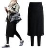 Minesam Warm Culotte Skirt with Perfect for Fall and Winter Size Women's Fleece-Lined Leggings, (01 Black, Fleece-Lined, XL)