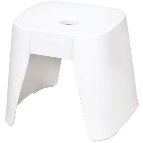 [.co.jp Exclusive] Shinki Gosei Tombo Bath Stool, 30-inch, White, Ag, Antibacterial, Hook, Easy-Drying, Bathtub, Floor or Countertop, 36cm Wide X 30cm