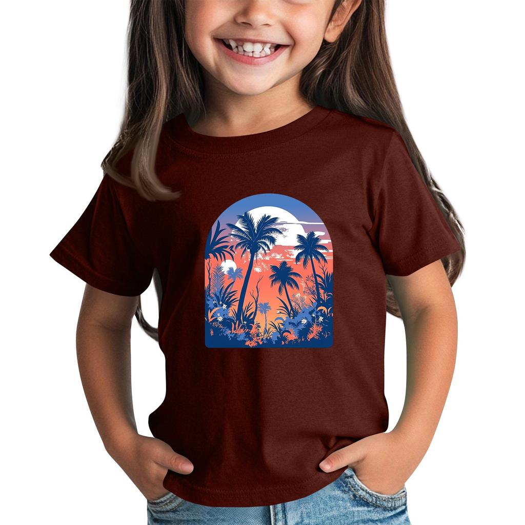 Camisetas para niños y niñas pequeñas Camisetas de manga corta estampadas para niños y niñas