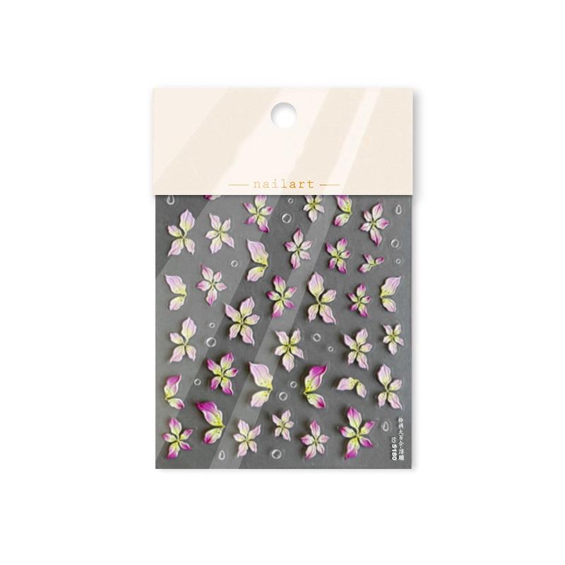 Kolorowe Phalaenopsis Frangipani Jasne Lilie Stopniowe Delikatne Romantyczne Naklejki Nail Art Manicure Naklejki Dekoracje