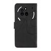 For Nothing Phone (3a) Pro Wallet Case Leather Phone Cover Stand with Curved Line Design -  Black