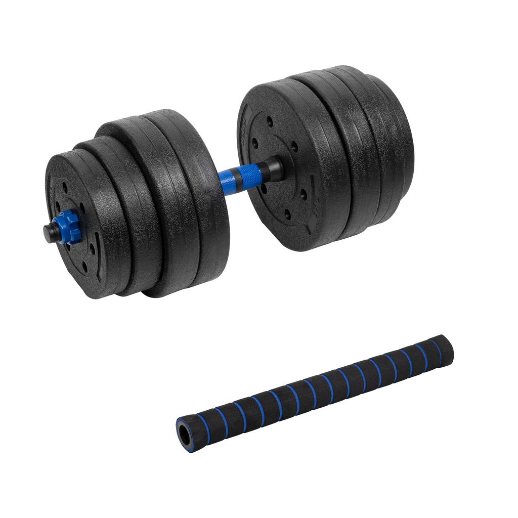 Bituminous Adjustable Dumbbell 1X20Kg For Exercises With Weight Bar And Connector Rebel