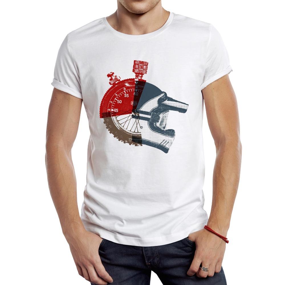 Vintage Dirty Motorcycle Men T Shirt Casual Cool Rider Male Tops Hipster Retro Motocross Printed Tee