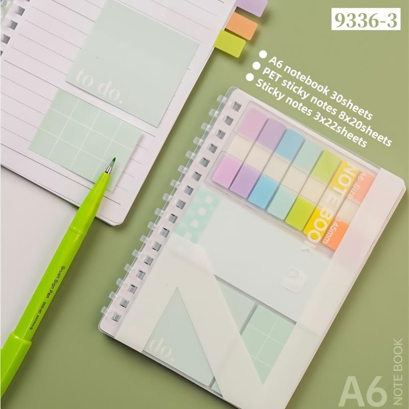 Pink Sticky Note Notebook Writable Relocatable Adhesive Labels Index Stickers Colorful Pages for Office and Home Organization