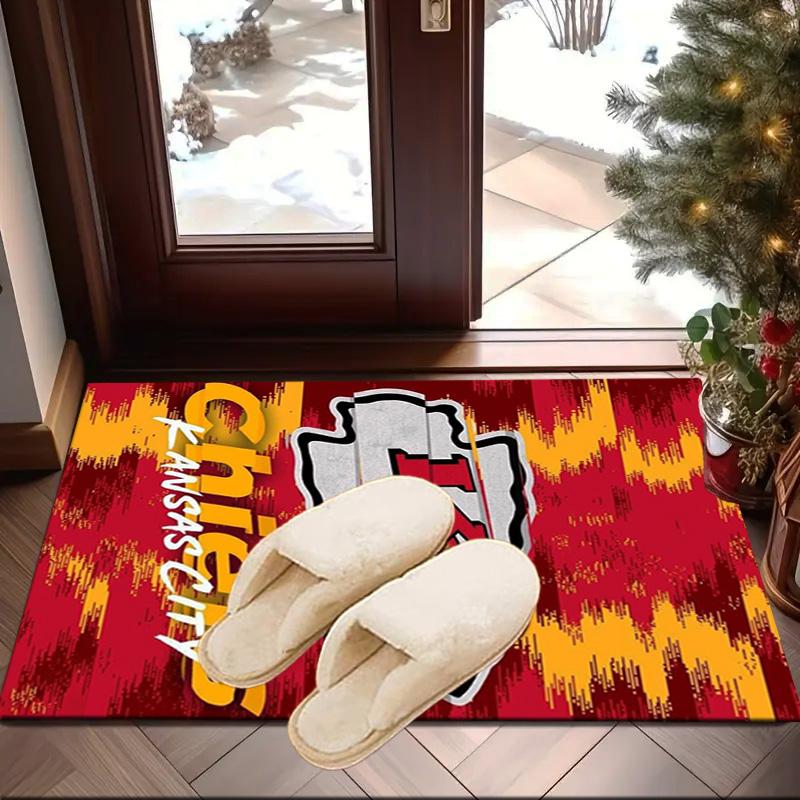 Stadt Chiefs Emblem Bedruckter Teppich für Büro, Stuhlunterlage, Dekorativer Teppich Bodenmatte, Große Größe Fan Geschenke Weihnachtsgeschenke