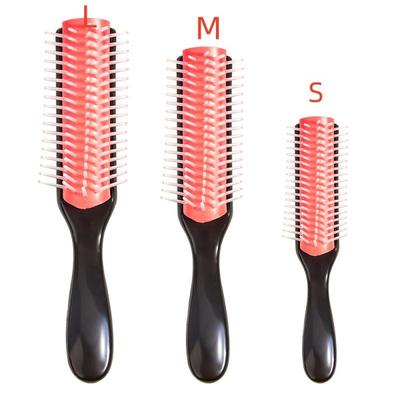 9-reihige Entwirrungsbürste Denman Detangler Haarbürste Kopfhautmassagegerät Gerader Nasskamm für Frauen Männer Salon Lockenbürste