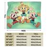 Soft Warm BlanketChild Camping Cupheads & Mugmans Bedding Throws Cartoon Flannel Bedspread For Bedroom Novelty Sofa Bed Cover