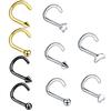 1PC 20G Steel Prong CZ Nose Screw Rings Nariz Earring Nostril Piercings Opal Twist Curved Bar Gem Nose Bone Stud Rings Jewelry