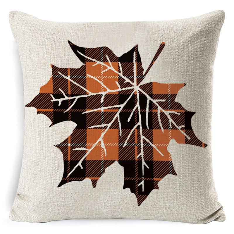 New Thanksgiving Pumpkin Plaid Pillow Cover Holiday Home Decoration Cushion Cushion Cover Home