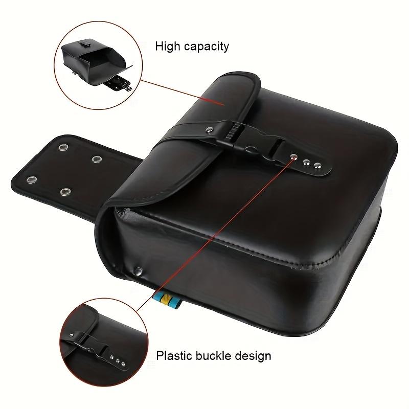 1 Pair of Waterproof PU Leather Motorcycle Saddlebags Detachable Strap Side Storage Toolkit & Tail Luggage