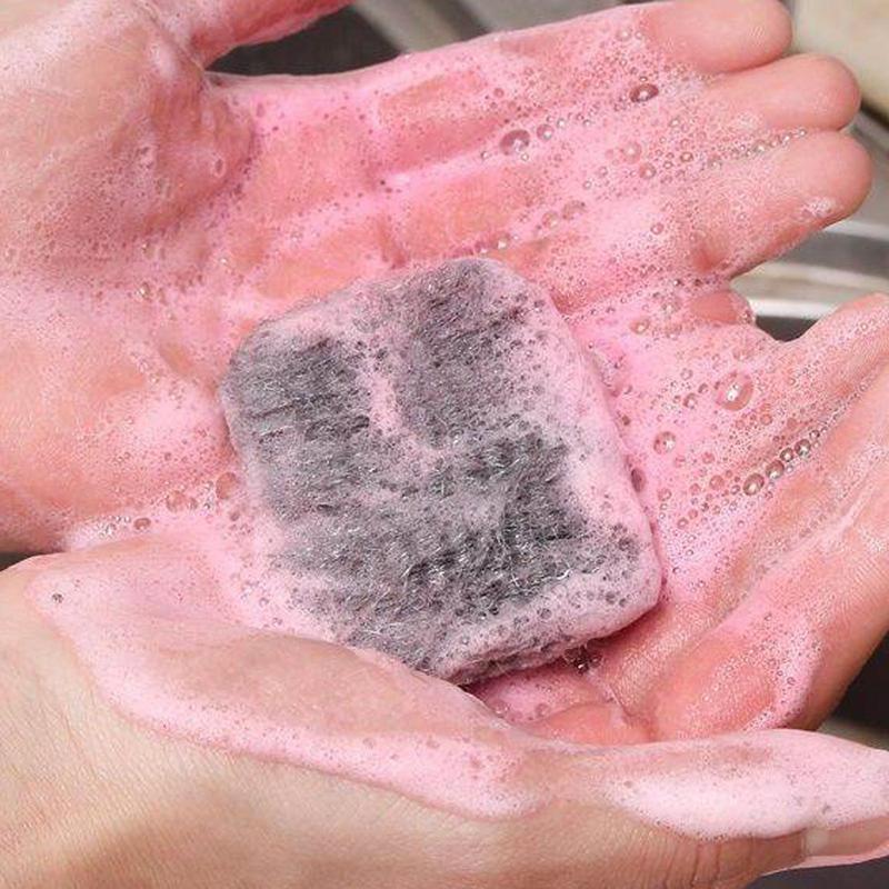 Stahlwolle Scheuerschwamm 10 Stück Spülschwämme Haushaltsreinigungsschwämme Vorgeseifte Pads zum Reinigen von Geschirr Töpfen Pfannen Grills