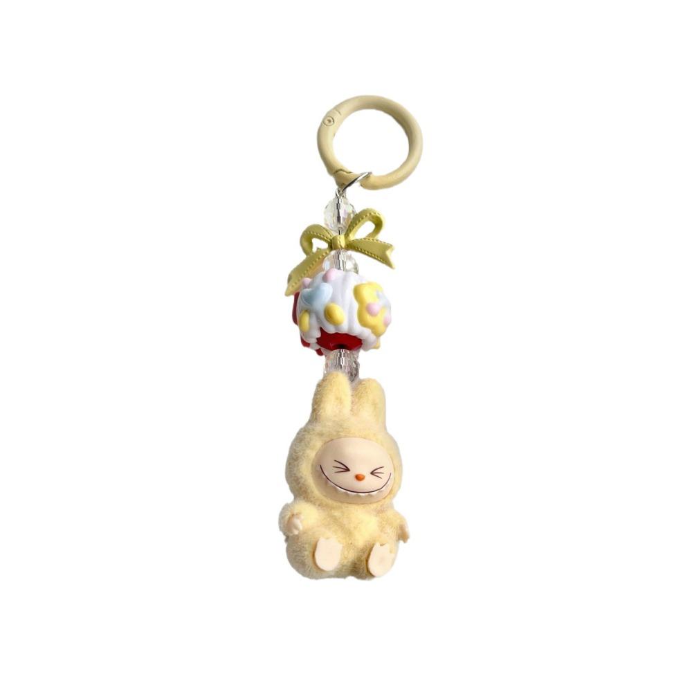 Flocking Mini Keychain Vinyl LABU Cute Grain Baby-free Bag Mobile Phone Pendant Cute Keychain