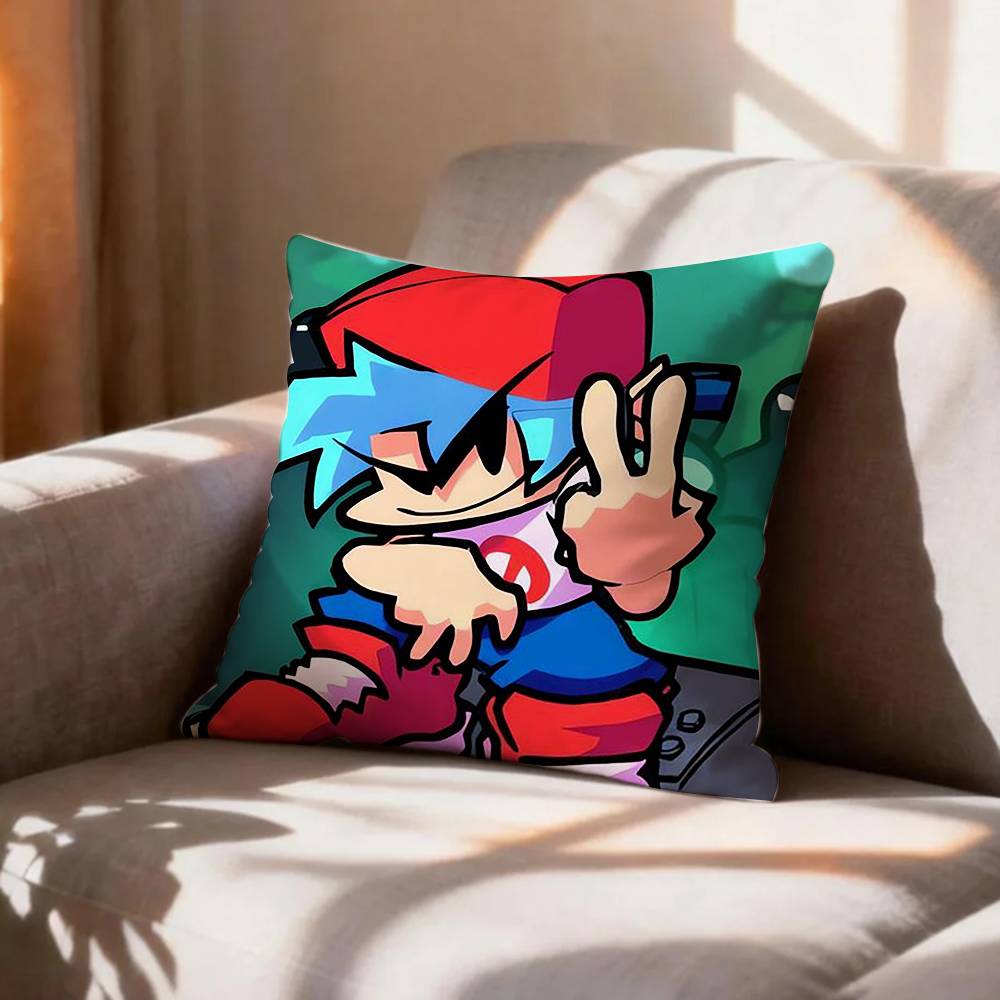 FNF BF Game FFriday Night FFunkin Pillow Case Pattern Printed Pillowcase For Living Room Sofa Cushion Cover