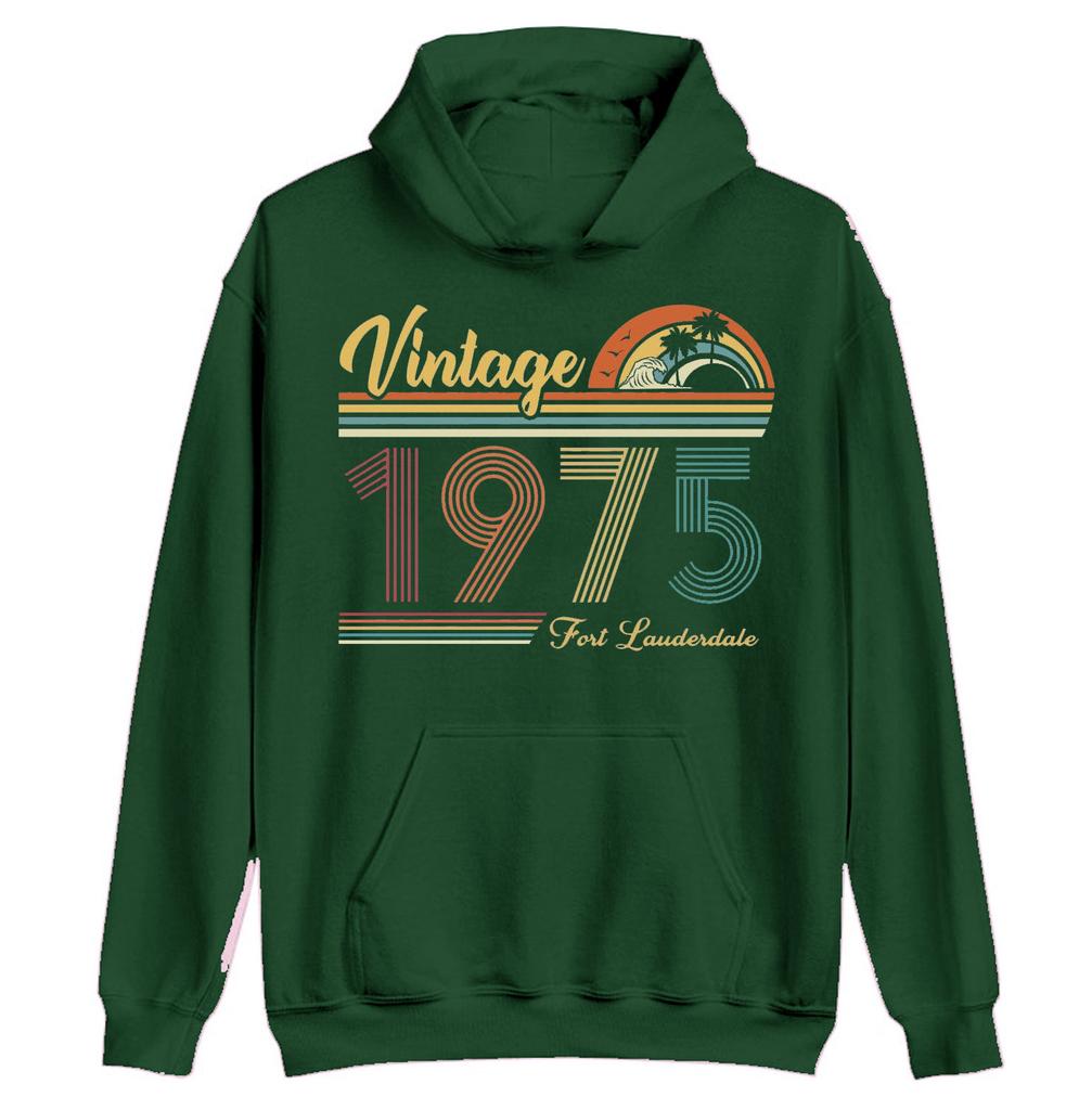 Vintage 1975 Sweatshirt Birthday Hoodies Custom Birthday Trip Outfit 50th Squad Hoodie Retro Pullover Group Stylish Hoody