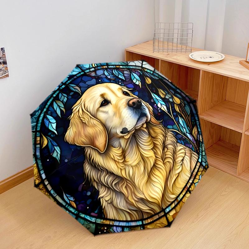 1PC cute dog pet puppy Umbrella Portable Folding Umbrella Iron Frame Hole Bone Structure Outdoor Home Umbrella A6