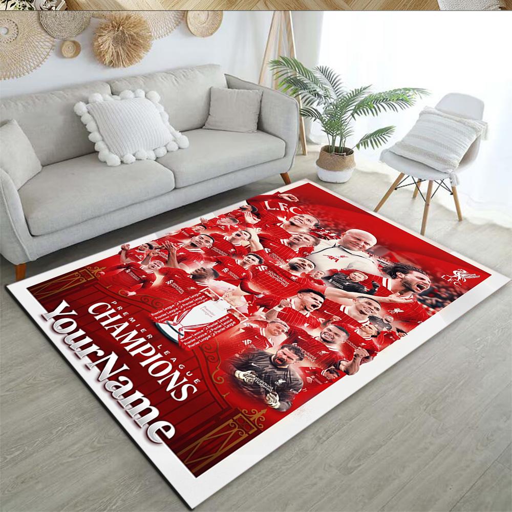 Liverpool Customize Text Floor Mat Perfect for Study room Living Rooms Game Room Dormitory Antislip Carpet Office home decor Birthday/Christmas Gift