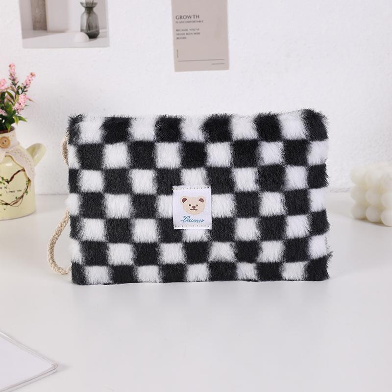 Large Capacity Cute Plush Travel Cosmetic Lipstick Storage Bag Women Makeup Kits Handbags Organizer Wallet Pencil Case Pouch Bag
