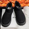 Men Fur Integrated Snow Boots Fleece Lined Cold Proof Warm Chunky Cotton Shoes