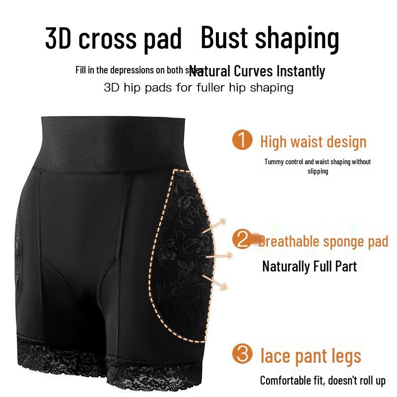 Plusstorlek Högmidjade Formbyxor: Höftförstärkande, rumplyftande, slimmande baslager för kvinnor