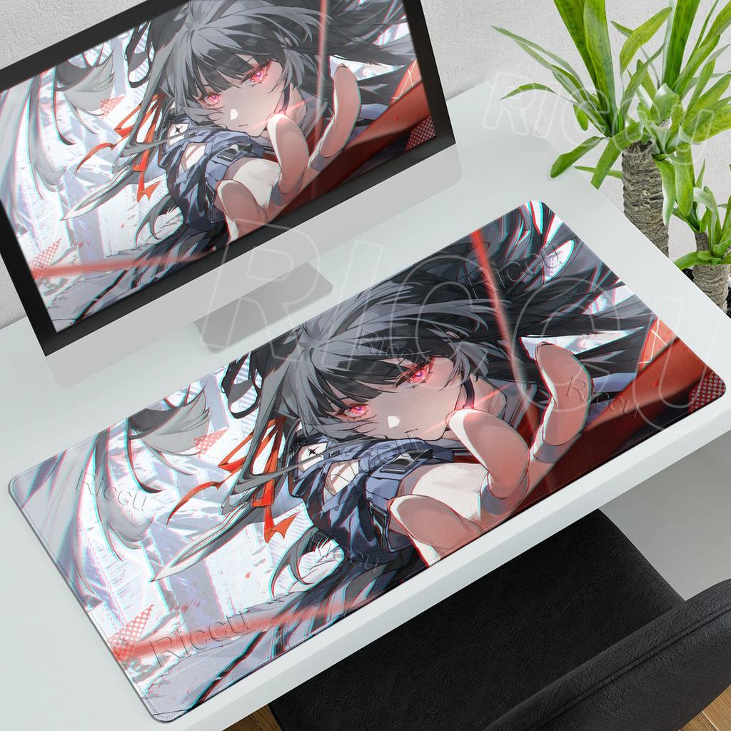Anime Girl Chisa Mouse Pads Game Wuthering Waves Pattern Carpet PC Gaming Accessories PC Nonslip Desk Mat Extended Rubber Carpet