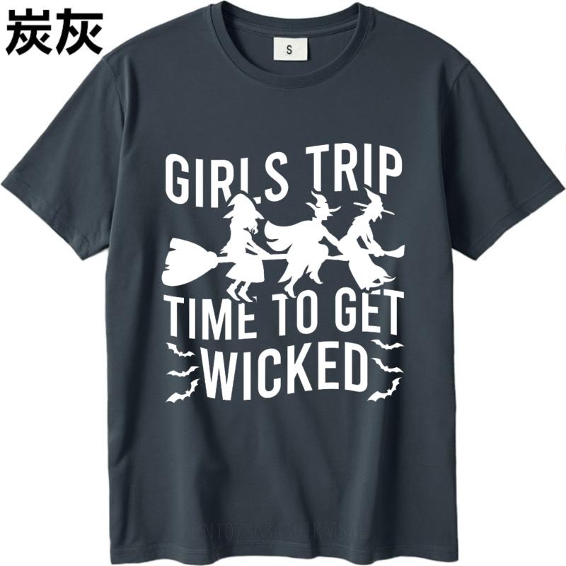 Essential Tee Relaxed Fit Unisex Crew Neck tshirt unisex Girls Trip Time To Get Wicked Everyday Boys Teeshirt Quick Dry Shirt