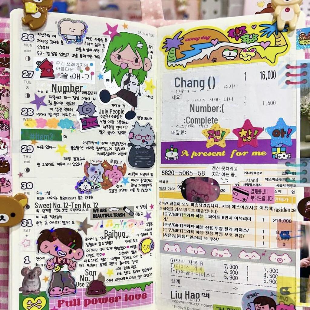 Koreanische süße Bad Girl Charakter Aufkleber - DIY Kreative tägliche Aufkleber